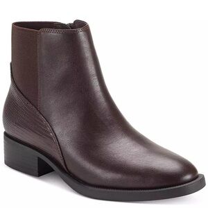 Style & Co Edwinaa Gore Booties, brown ankle boot size 7.5 NEW